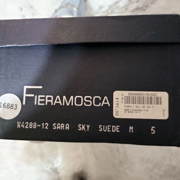 Fieramosca sky blue all leather suede, rubber,soles, size 5 with gorgeous charms - Picture 10 of 10